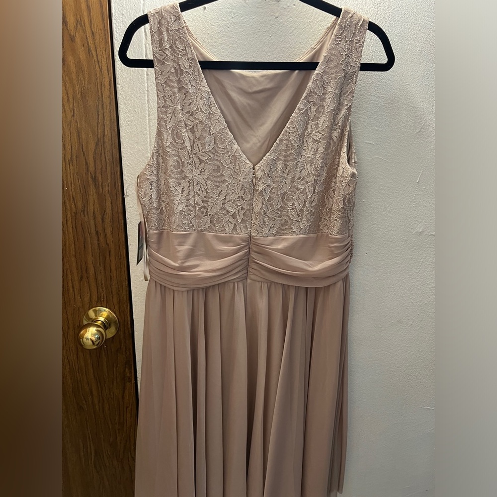 Women’s Formal Blush Fit and Flare Lace Top Dress 16